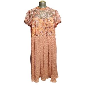 Lane Bryant 24 Floral Embroidered Lace Dress